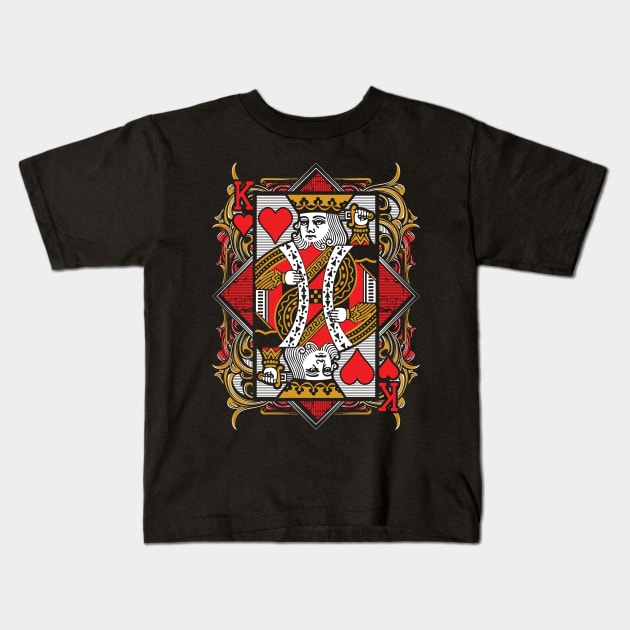 King of Hearts Kids T-Shirt by Zone32